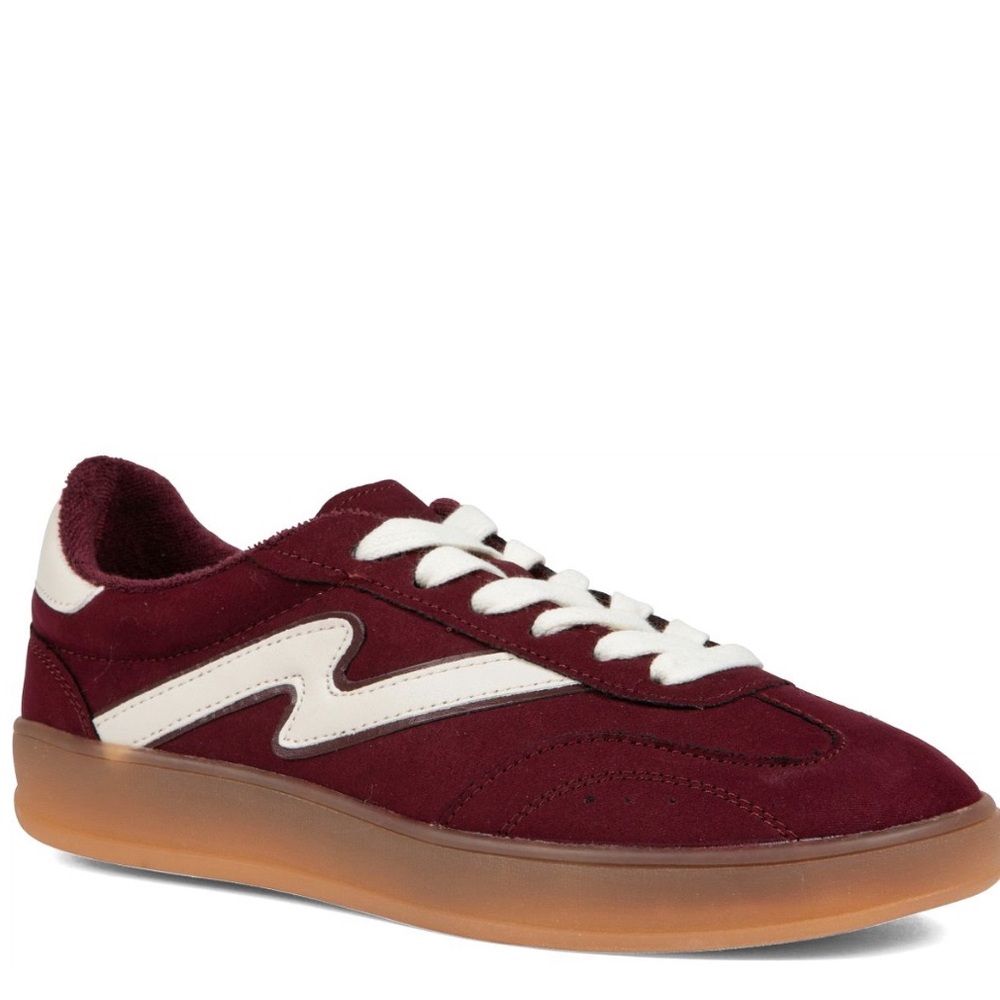 Burgundy and White Sneakers